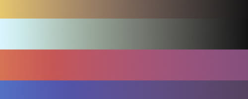 texture with 8 color fields in the first row, the next 15 rows consisting of horizontal gradients, based on two colors of the original pallete each